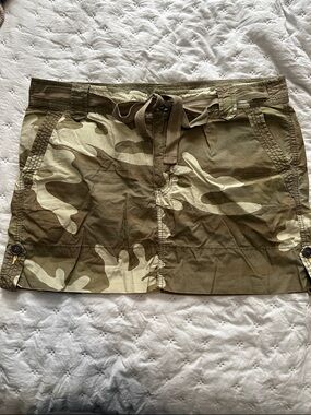 GAP Camo Mini Skirt with Tie Waist